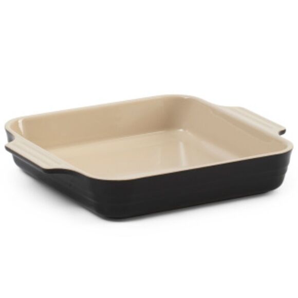 LE CREUSET Black Cream Stoneware 9 inch Square Baking Dish Pan - Picture 2 of 2